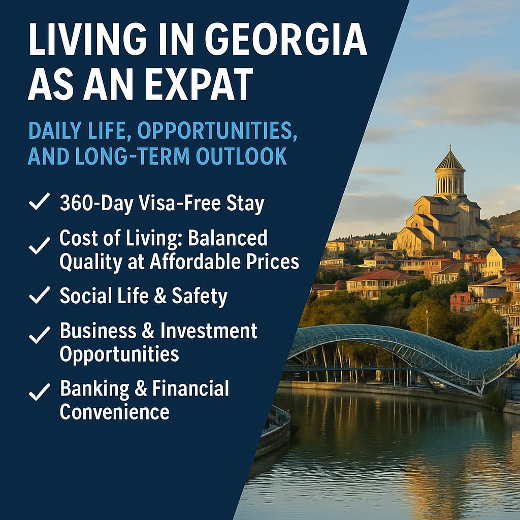 Living in Georgia as an expat with Tbilisi city view and modern lifestyle opportunities